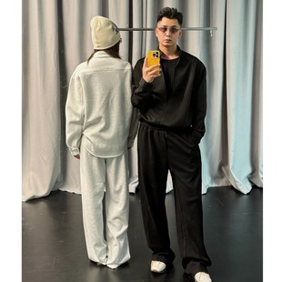 套装 男女宽松松弛感卫裤 2025aw假两件层次感立领休闲卫衣秋季 GP2