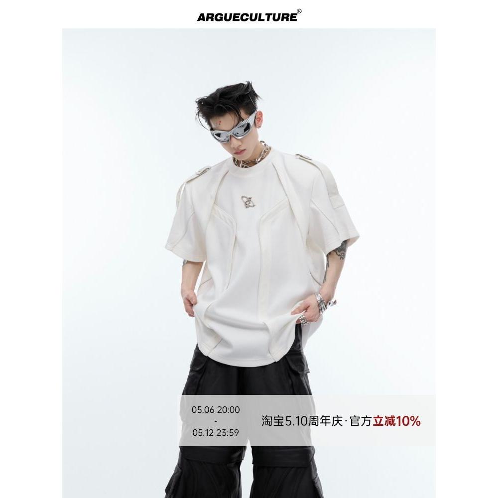 CSURLECOL短袖重工拼接宽松T恤