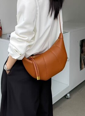 火凤凰-包包2025夏季新款小众精致真皮头层牛皮女士饺子包斜挎包