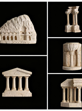 罗马柱装饰摆件建筑模型雕塑样板间售楼处玄关书房玻璃罩艺术饰品