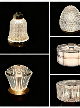 茗尚家居高颜值台灯水晶质感轻奢床头氛围感装饰台灯卧室床头摆件