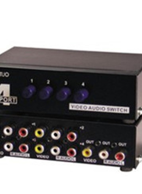 迈拓维矩MT-431AV切换器4口 三莲花红黄白 音视频 4进1一进四出