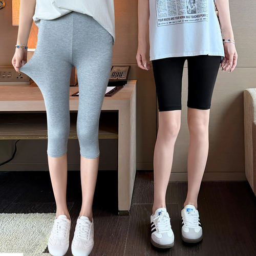 莫代尔夏季薄款五分七分打底裤女