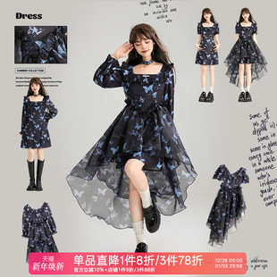 复古欧根纱连衣裙早秋高端蓬蓬拖尾约会公主裙 法式 KEIKO 两穿