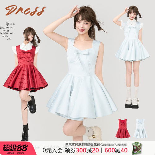 KEIKO夏季显瘦蝴蝶结礼服连衣裙