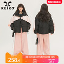 韩系减龄拼色棉袄面包服 KEIKO 设计感蝴蝶结造型棉服外套加厚冬季