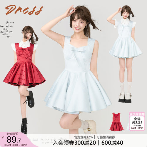 KEIKO夏季显瘦蝴蝶结礼服连衣裙