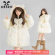 可爱麋鹿连帽棉服加厚冬季 KEIKO 可拆蝴蝶结 甜系显瘦斗篷型外套