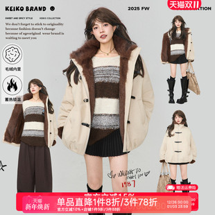 立领棉服外套冬季 毛毛内里短款 蓄热保暖加厚棉袄 皮草内胆 KEIKO