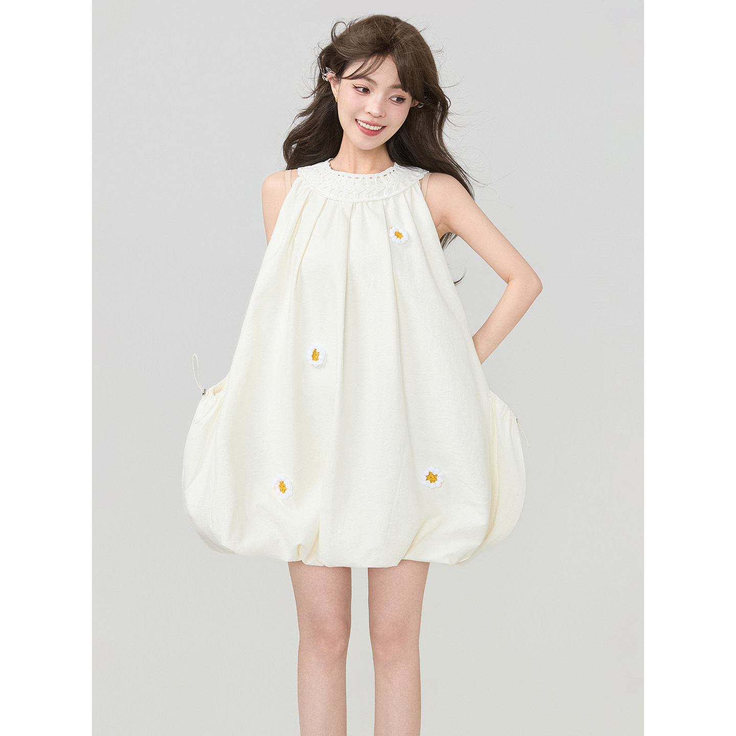 KEIKO不费力少女感花苞连衣裙