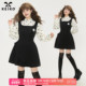 连衣裙春季 KEIKO 千金风黑色无袖 高级感花苞吊带背心裙小黑礼服裙