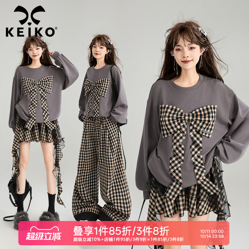 凯莉欧蝴蝶结girl宽松减龄卫衣