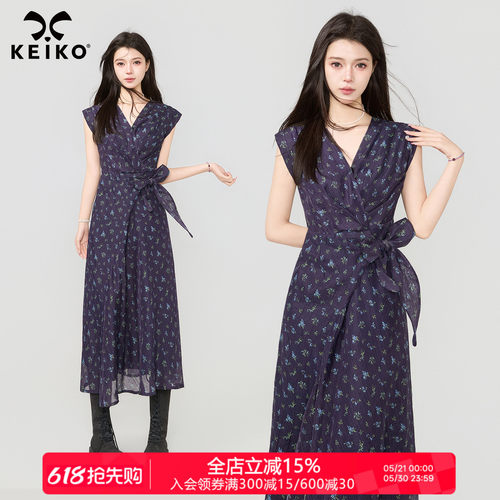 KEIKO春夏法式收腰显瘦连衣裙