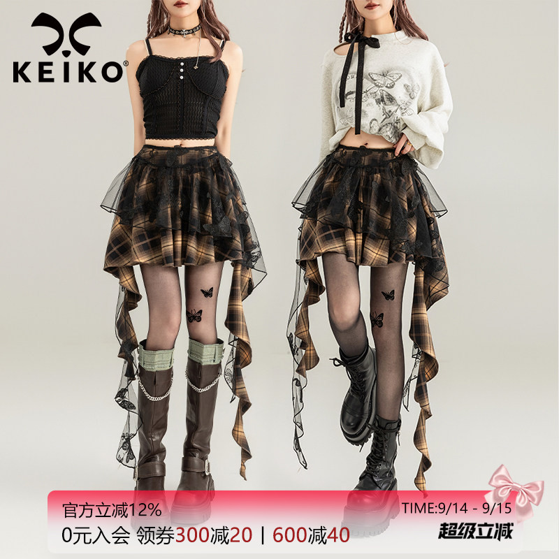 KEIKO甜辣重工蝴蝶绣半身裙短裙图片