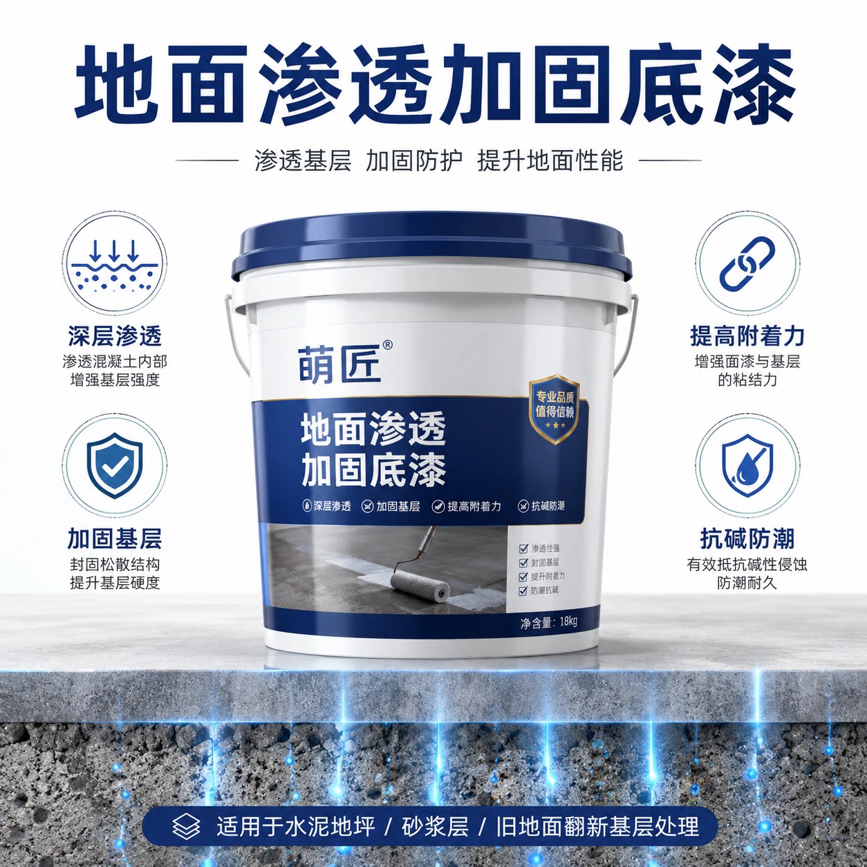 透明加固底漆纳米高渗透封闭底漆水泥地基材防起砂固沙界面剂