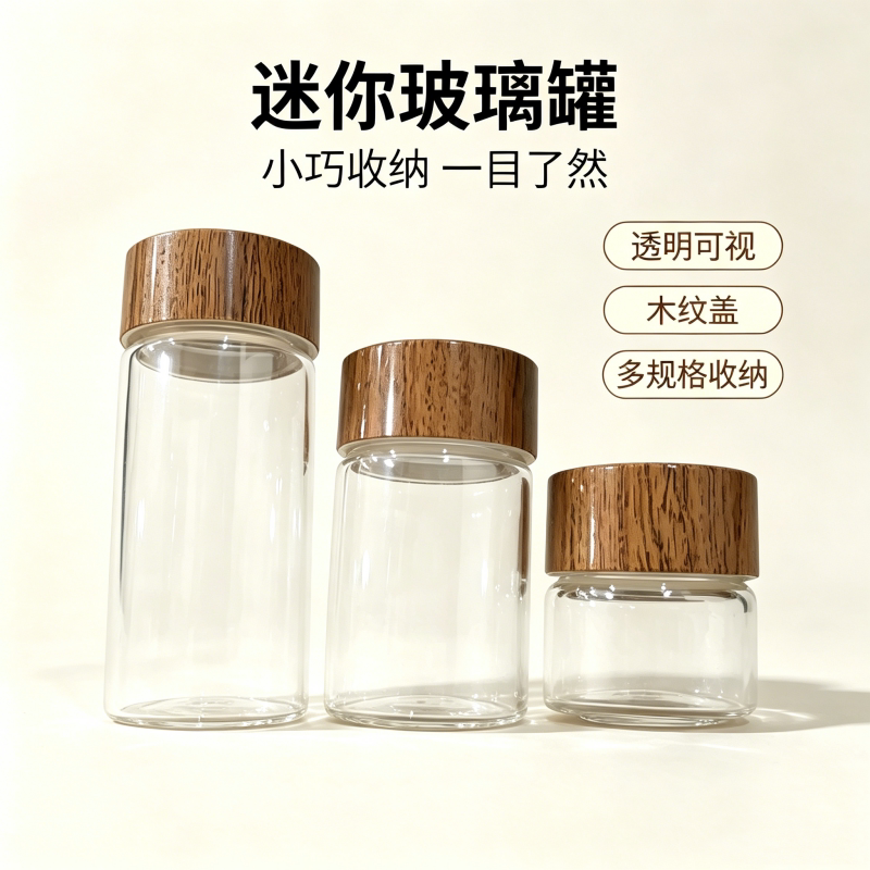 迷你小空瓶透明玻璃收纳瓶迷你瓶小物件储存玻璃罐金豆豆收纳瓶子