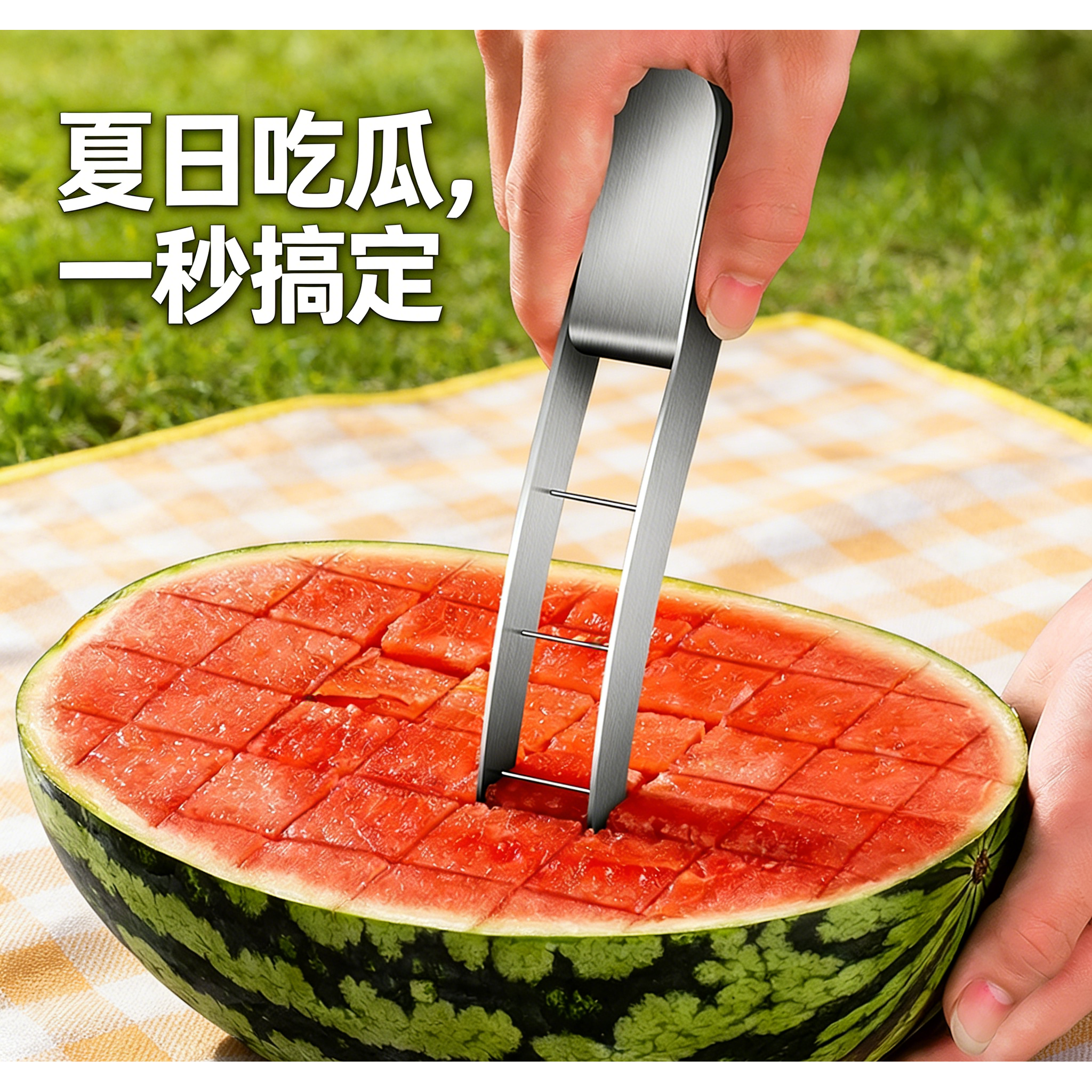 切西瓜神器304不锈钢多功能吃水果切块取肉分割器家用工具刀