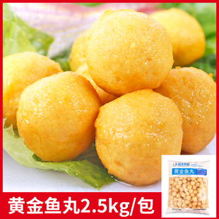 浩洋黄金鱼丸5斤新品关东煮弹牙A级火锅咖喱鱼蛋小吃 约200粒商用
