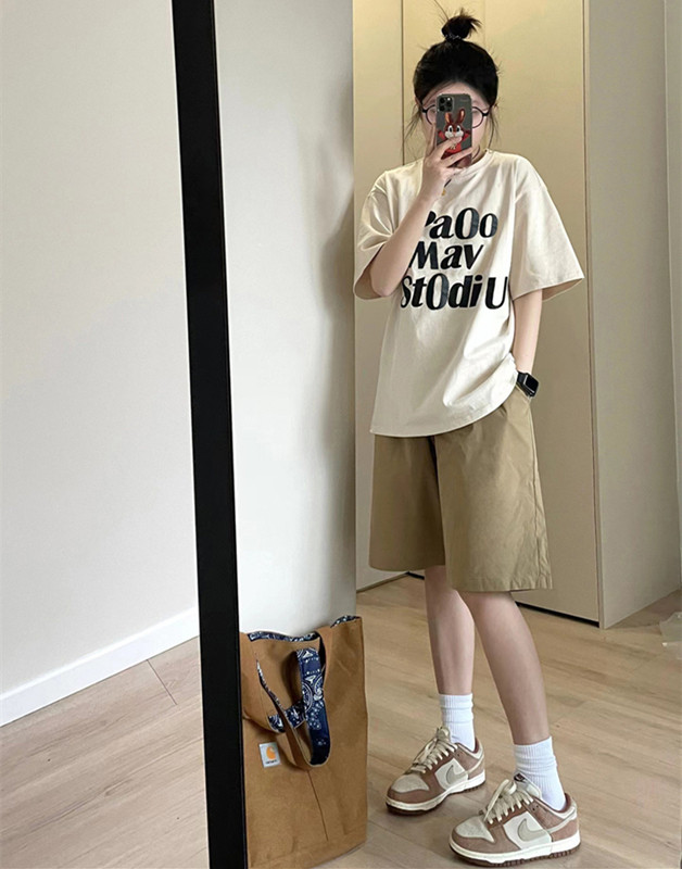纯棉运动套装女夏季新款时尚显瘦短袖宽松韩版学生休闲两件套百搭