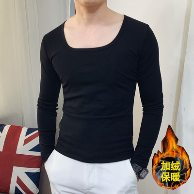 冬季低领保暖内衣不倒绒长袖t恤