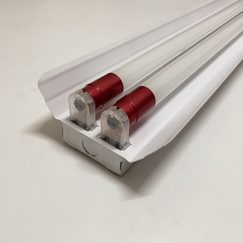 t8led单双管带罩日光灯家用超市荧光灯车间教室长条灯管支架灯具