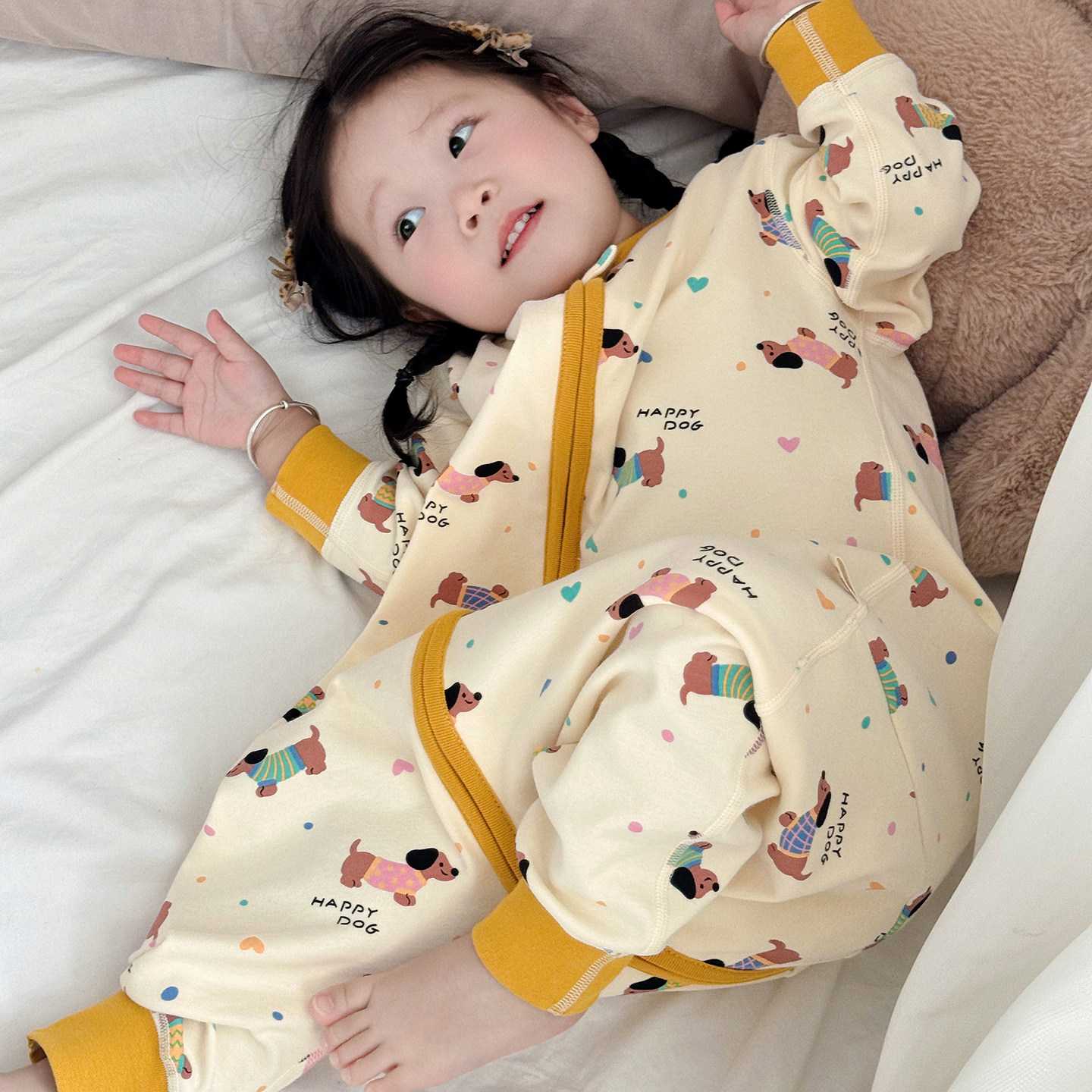 秋冬宝宝纯棉分腿睡袋女童家居服