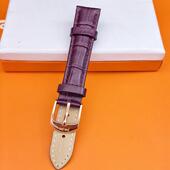 FOLLI FOLLIE芙丽真皮表带紫色玫瑰金针扣16MM平口通用女手表配件