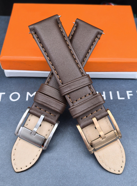 FOSSIL化石真皮表带啡色玫瑰金扣22MM通用FS4991FS5068手表配件