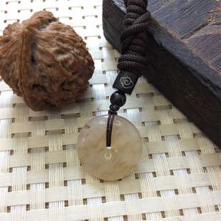 天然独山玉平安扣吊坠男女款玉石挂件项链毛衣链情侣饰品玉佩玉坠