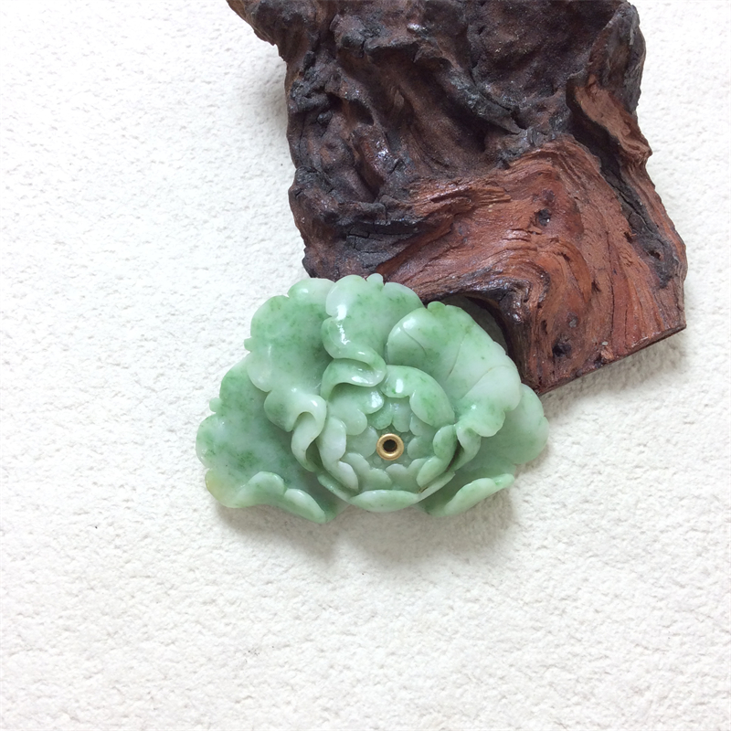 天然玉石独山玉牡丹花香插摆件