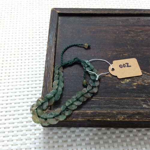 天然南阳独山玉天蓝料平安扣手链