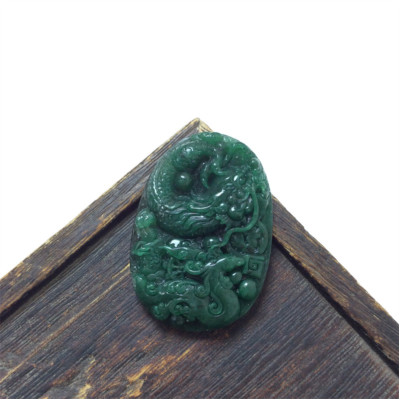 天然玉石南阳独山玉天蓝老料龙牌玉吊坠男款保平安挂件挂坠毛衣链