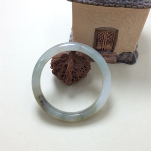 四大名玉南阳独山玉透水白料镯子57圈口手镯玉手饰玉镯送女友礼物