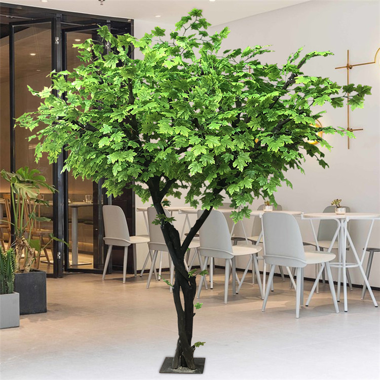仿真绿枫树 梧桐树禅意盆景植物造景餐厅室内绿化日式景观假树个