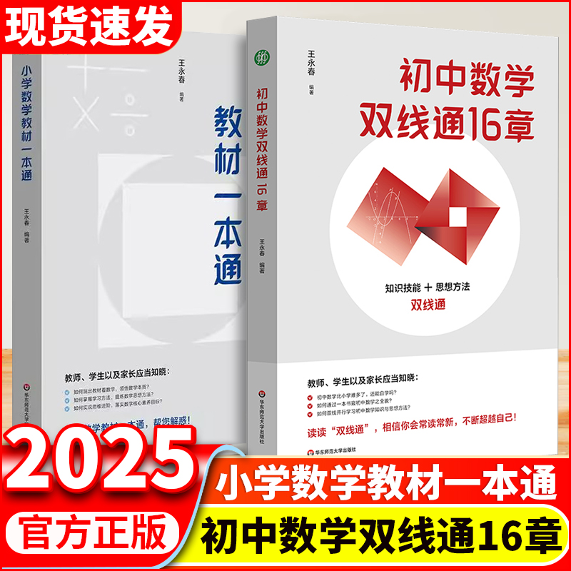 小学数学教材一本通 初中数学双线通16章 王永春 数学思想方法 数学学习方法 数学教学教参 华东师范大学出版社