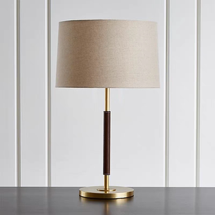 北欧后现代时尚皮革台灯个性创意设计师酒店卧室床头灯美式装饰灯