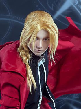 cos假发 爱德华·艾尔利克Edward Elri钢之炼金术师 金色辫子收脸