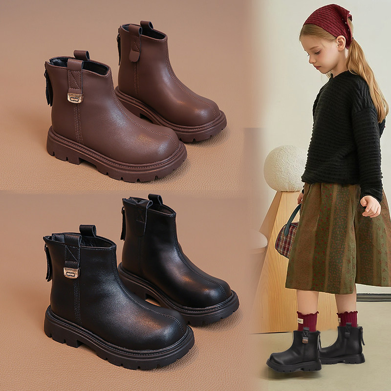 女童靴子2025秋冬新款时尚百搭短靴儿童皮靴软底马丁靴小女孩靴子,童鞋/婴儿鞋/亲子鞋,皮靴,淘宝优惠券,粉丝福利购,淘宝优惠卷