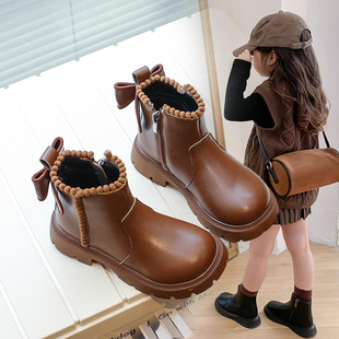 女童靴子2025秋冬新款软底小女孩儿童新款洋气马丁靴加绒公主短靴