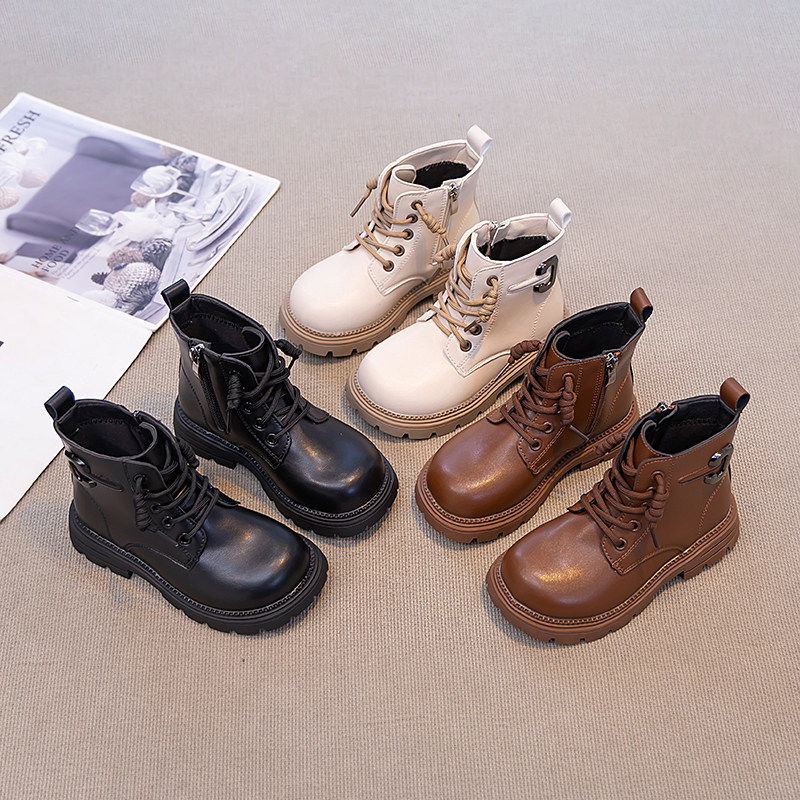 女童靴子2025秋冬新款英伦风男童短靴儿童马丁靴女孩软底加绒皮靴,童鞋/婴儿鞋/亲子鞋,皮靴,淘宝优惠券,粉丝福利购,淘宝优惠卷