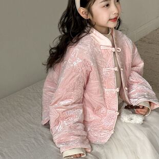 女童拜年服国风棉服2025新款洋气儿童新中式外套加厚冬装新年衣服