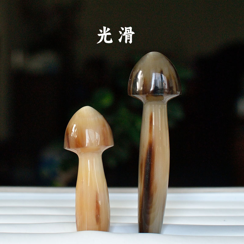 天然白水牛角小可爱牛角蘑菇按摩棒眼霜按摩脸部拨筋美容棒点穴位