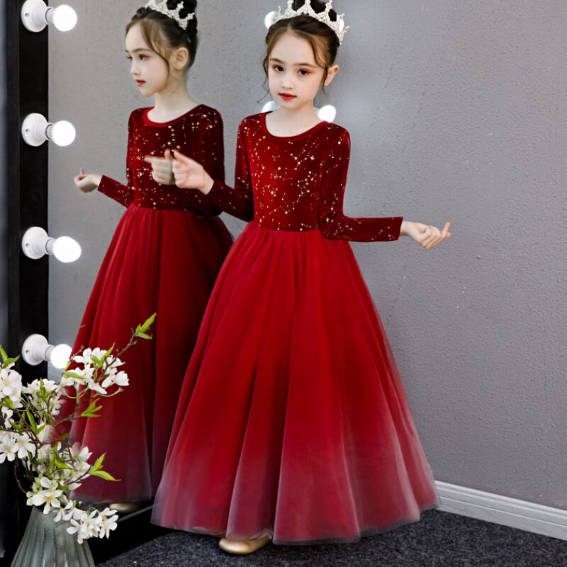 2019 Piano costume Autumn One piece On behalf of children Wedding dress girl Catwalk Evening dress David Flower girl skirtin the Women's clothing/Boutique , Wedding/Cheongsam/Formal dress , Wedding  category - from Buy2taobao.com to provide professional Taobao agent buy service