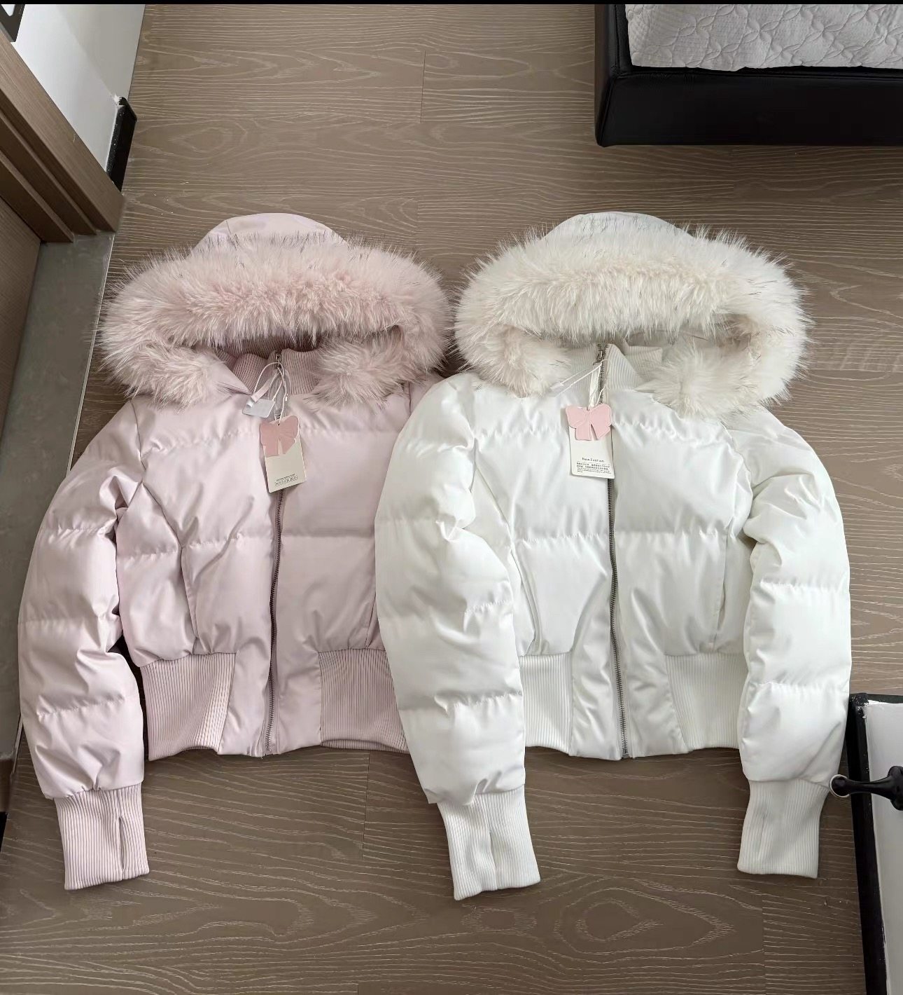 2025冬季新款短款毛领连帽羽绒服女收腰显瘦高级感大毛领羽绒外套