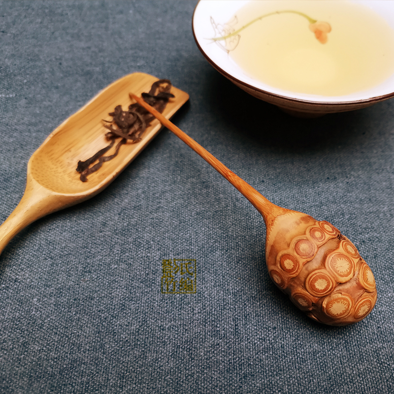 天然竹根满钉把玩件茶针