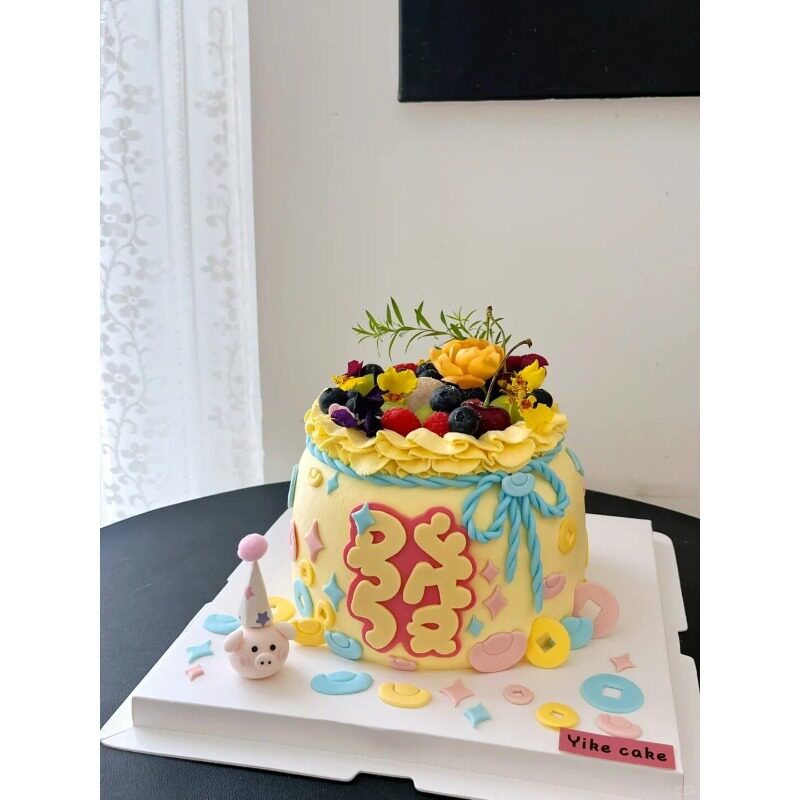 多巴胺福袋水果蛋糕装饰翻糖切模發财元宝金币小猪男女孩生日模具