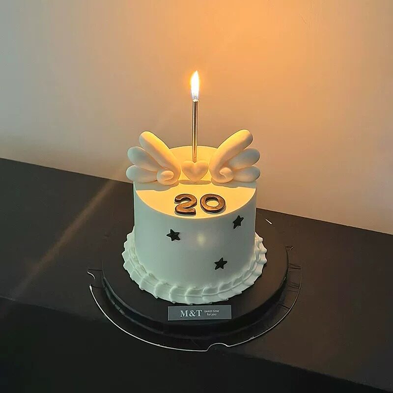 简约ins风爱心翅膀模具蛋糕装饰 五角星直杆蜡烛周岁生日烘焙摆件