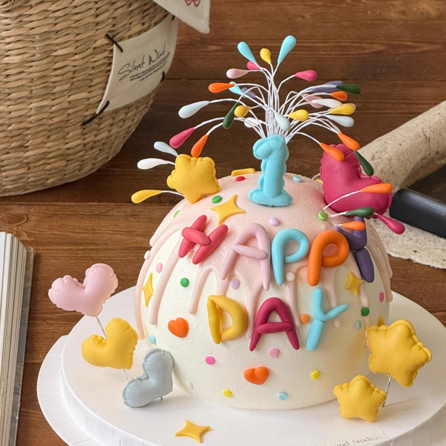 软胶彩色字母happy蛋糕装饰五角星爱心气球模具甜品台装扮插件