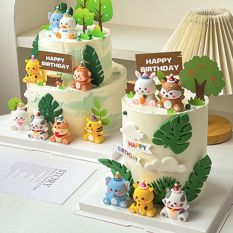 网红烘焙十二生肖蛋糕装饰摆件