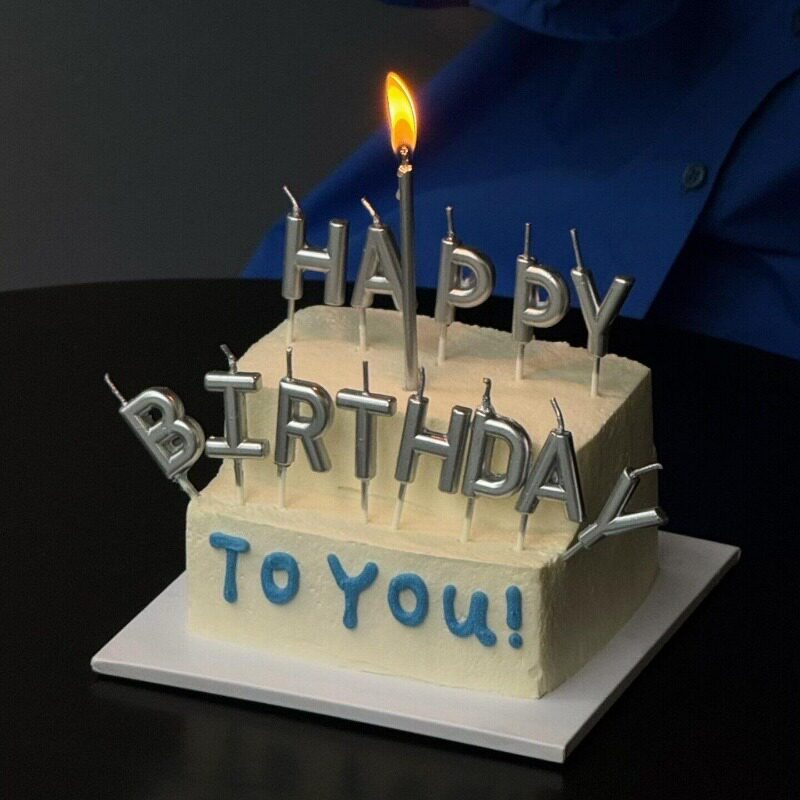 网红简约蛋糕装饰happy birthday蜡烛插件生日蛋糕烘焙甜品装扮